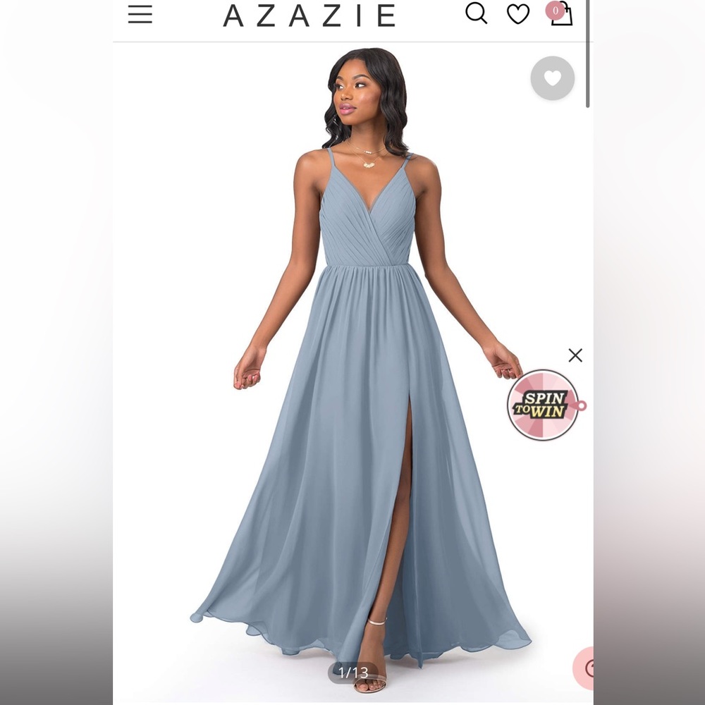 Azazie Gracie Bridesmaid Dress - Dusty Blue
